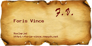 Foris Vince névjegykártya